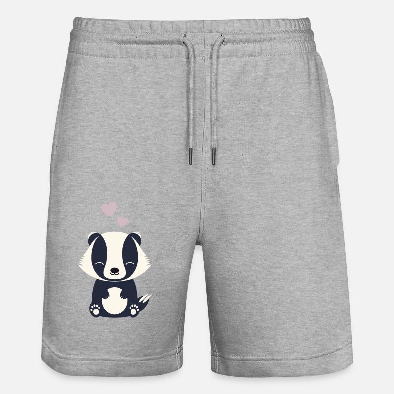 Dachs - Stanley/Stella Unisex Bio Joggingshorts Trainer  - Grau meliert