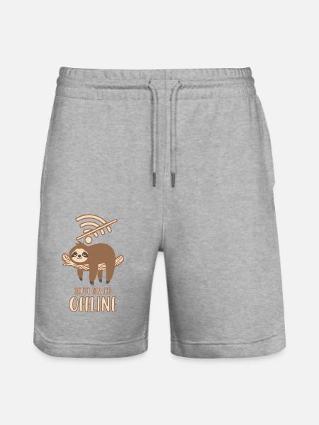 Heute bin ich Offline - Stanley/Stella Unisex Bio Joggingshorts Trainer  - Grau meliert