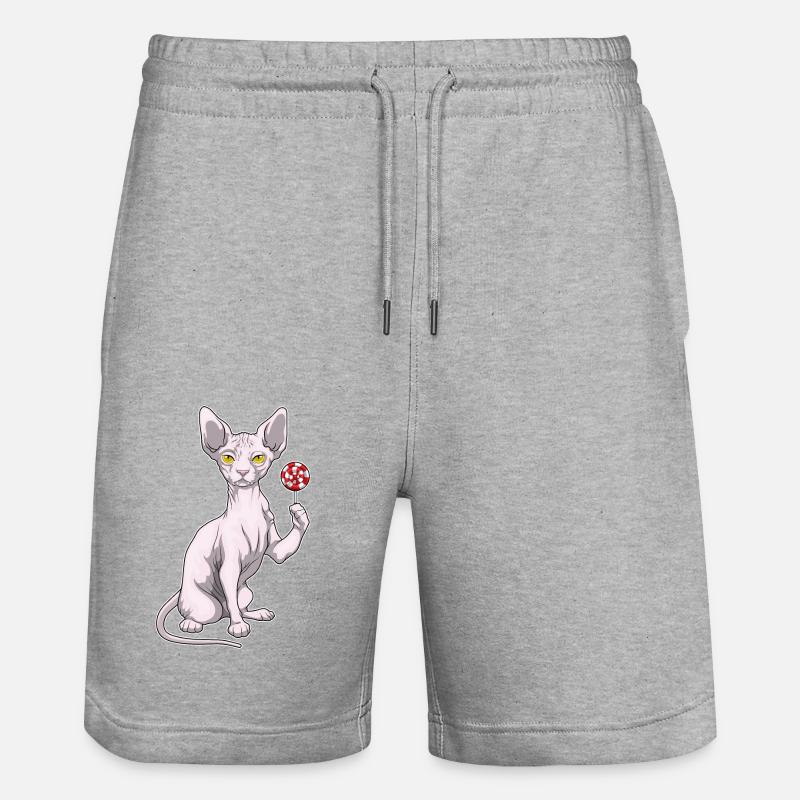 Sucette Chat Sphynx - Short de jogging bio TRAINER Stanley/Stella unisexe - gris chiné
