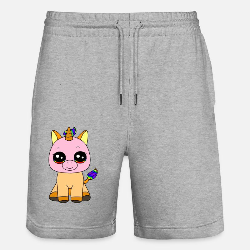 Kleines Einhorn - Stanley/Stella Unisex Bio Joggingshorts Trainer  - Grau meliert