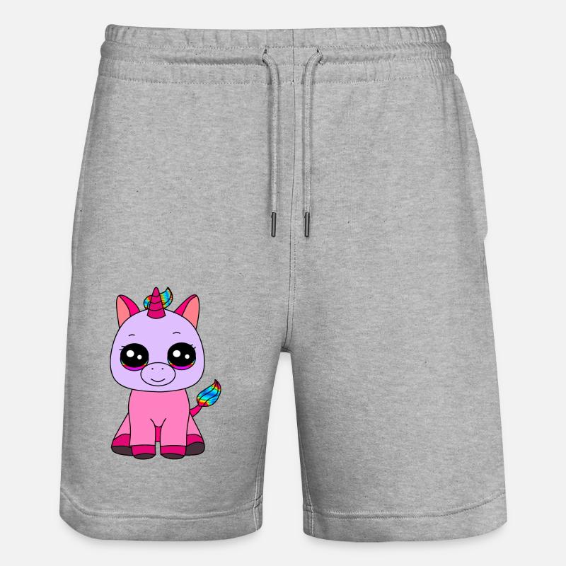Kleines Einhorn - Stanley/Stella Unisex Bio Joggingshorts Trainer  - Grau meliert