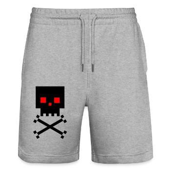 Quadratischer Kopf - Stanley/Stella Unisex Bio Joggingshorts Trainer  - Grau meliert - Vorne - Nik (191cm) & Marisol (170cm)