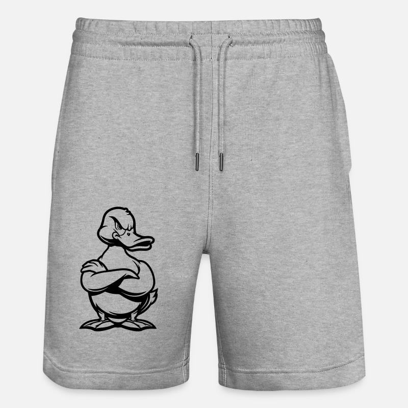 Duck Duck Comic - Stanley/Stella Trainer Unisex Organic Jogging Shorts - heather grey