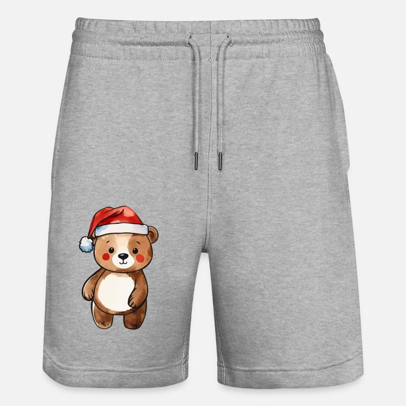 Dessin de Noël Ours - Short de jogging bio TRAINER Stanley/Stella unisexe - gris chiné