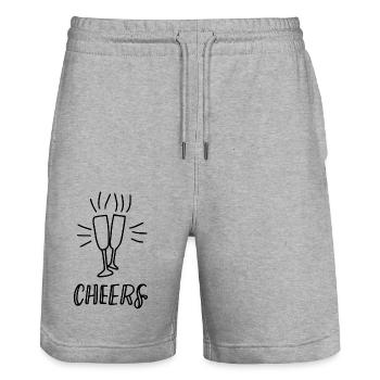 Cheers! - Stanley/Stella Unisex Bio Joggingshorts Trainer  - Grau meliert - Vorne - Nik (191cm) & Marisol (170cm)