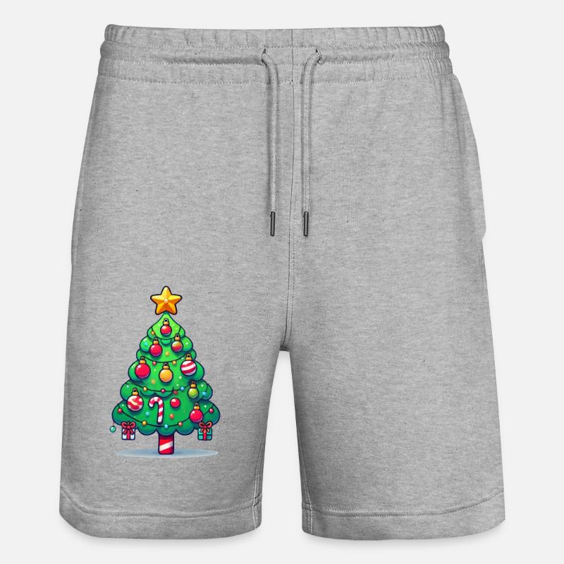 Christmas Tree - Stanley/Stella Unisex Bio Joggingshorts Trainer  - Grau meliert