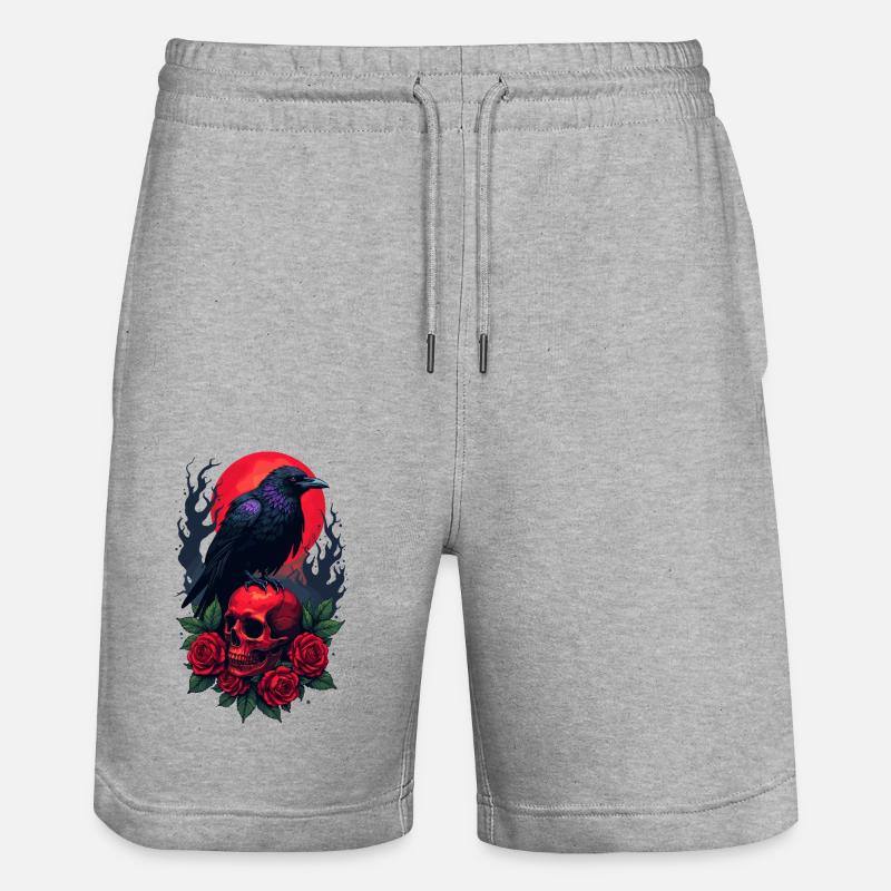 Corbeau majestueux - Short de jogging bio TRAINER Stanley/Stella unisexe - gris chiné