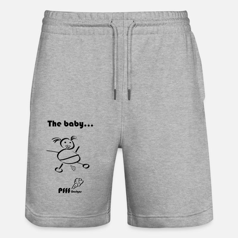 baby Pfff - Stanley/Stella Unisex Bio Joggingshorts Trainer  - Grau meliert