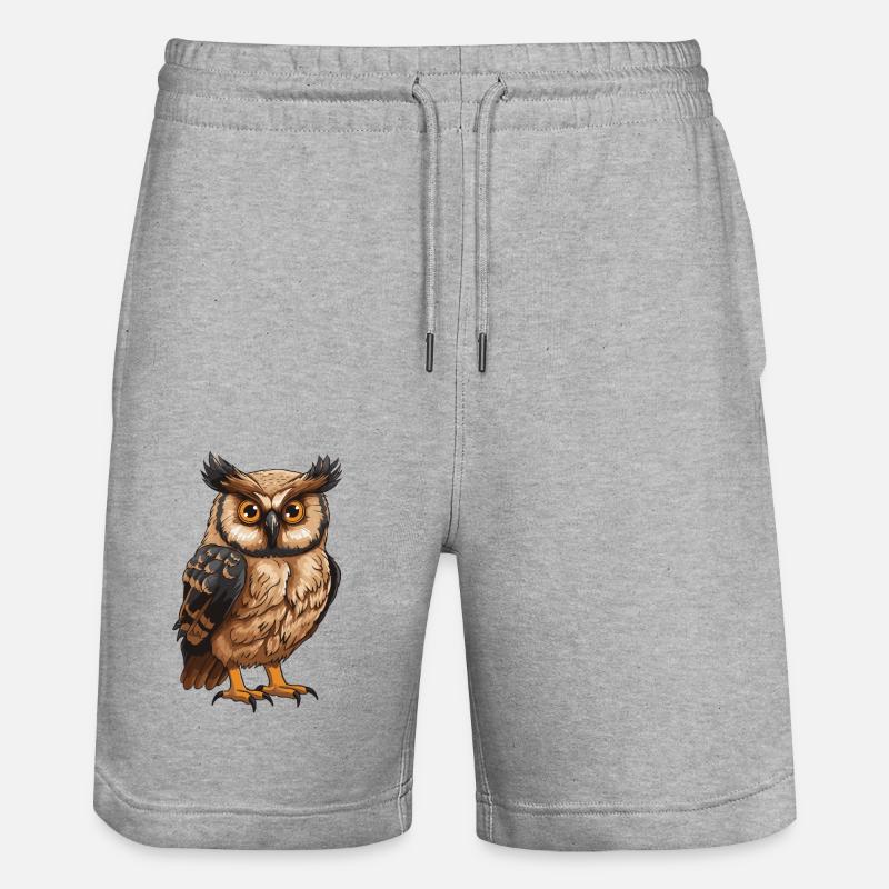 Hibou Animal - Short de jogging bio TRAINER Stanley/Stella unisexe - gris chiné