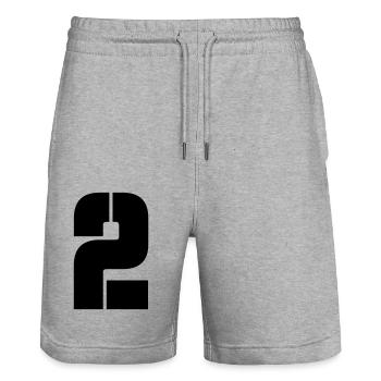 2 - Stanley/Stella Unisex Bio Joggingshorts Trainer  - Grau meliert - Vorne - Nik (191cm) & Marisol (170cm)