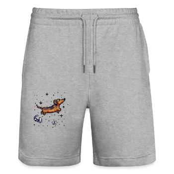 teckel - Short de jogging bio TRAINER Stanley/Stella unisexe - gris chiné - Devant - Nik (191cm) & Marisol (170cm)