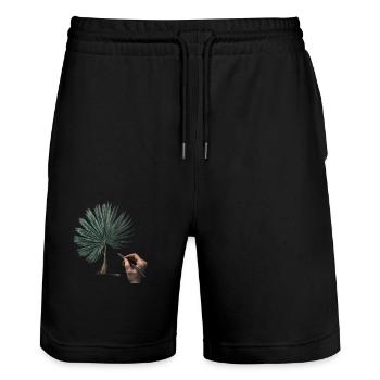 Palme - Stanley/Stella Unisex Bio Joggingshorts Trainer  - Schwarz - Vorne - Nik (191cm) & Marisol (170cm)