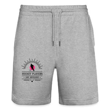 Hockeyplayers are awesome - Stanley/Stella Unisex Bio Joggingshorts Trainer  - Grau meliert - Vorne - Nik (191cm) & Marisol (170cm)