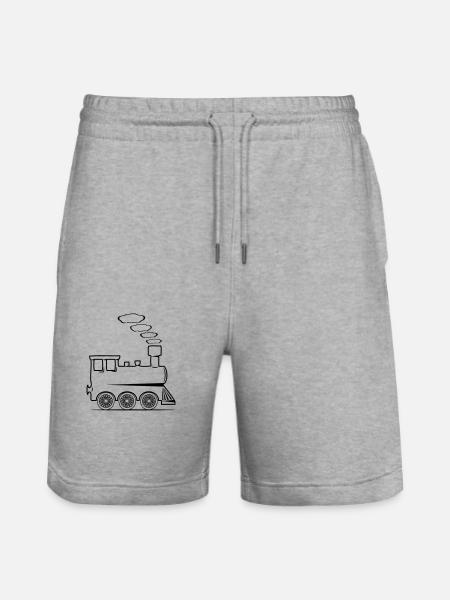 dampflok railroad locomotive toy - Stanley/Stella Trainer Unisex Organic Jogging Shorts - heather grey