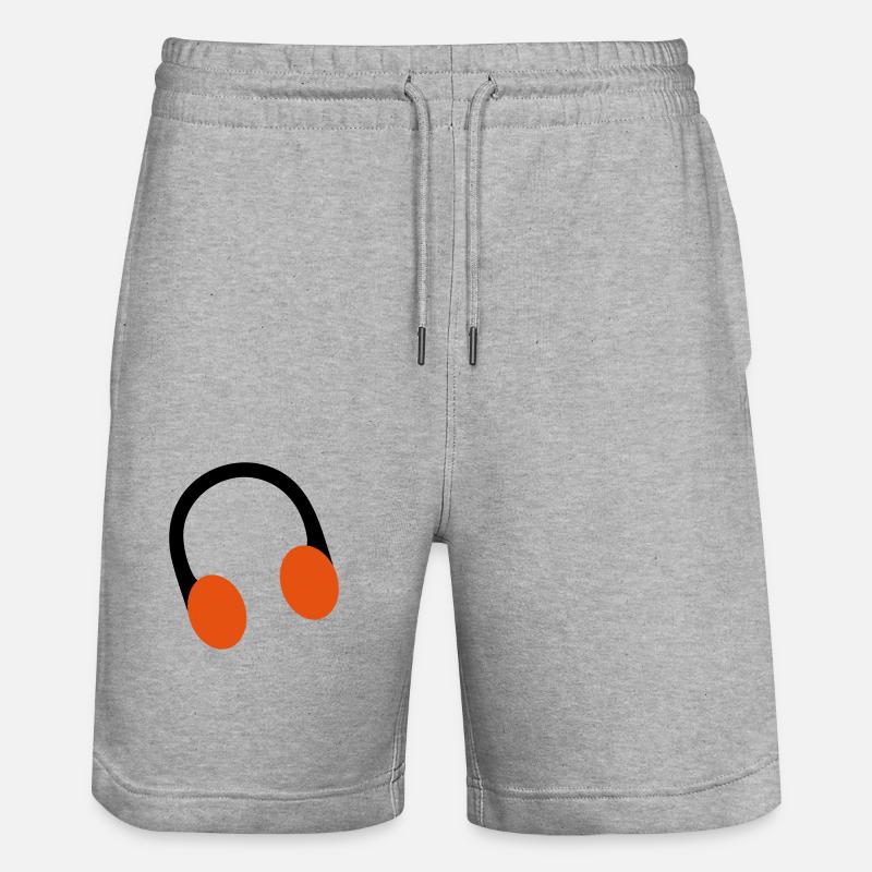 casque rétro sur l'oreille - Short de jogging bio TRAINER Stanley/Stella unisexe - gris chiné