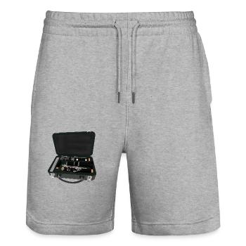 Clarinet Disassembled Inside a Suitcase - Stanley/Stella Trainer Unisex Organic Jogging Shorts - heather grey - Front - Nik (191cm) & Marisol (170cm)
