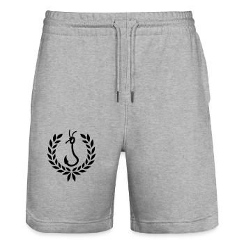 Laurel Wreath Pêche Hameçons - Short de jogging bio TRAINER Stanley/Stella unisexe - gris chiné - Devant - Nik (191cm) & Marisol (170cm)
