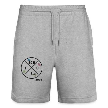 Schule 2022 - Stanley/Stella Unisex Bio Joggingshorts Trainer  - Grau meliert - Vorne - Nik (191cm) & Marisol (170cm)