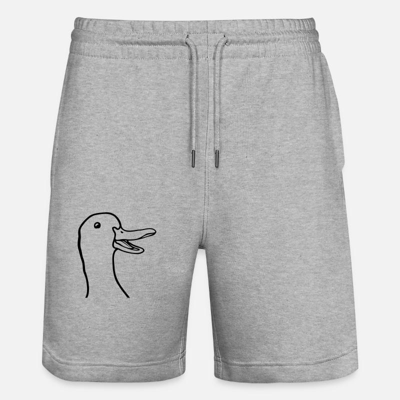 Tête comique mignonne oie - Short de jogging bio TRAINER Stanley/Stella unisexe - gris chiné