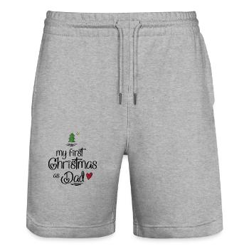 My First Christmas as Dad - Stanley/Stella Unisex Bio Joggingshorts Trainer  - Grau meliert - Vorne - Nik (191cm) & Marisol (170cm)