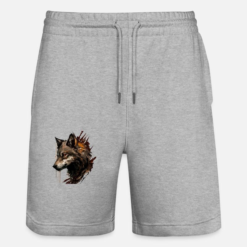 Le loup - Short de jogging bio TRAINER Stanley/Stella unisexe - gris chiné
