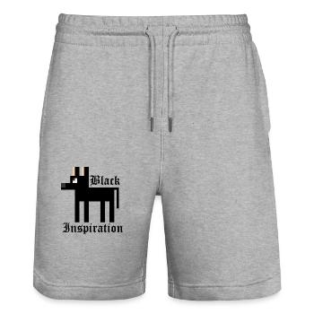 Black Sheperd - Stanley/Stella Trainer Unisex Organic Jogging Shorts - heather grey - Front - Nik (191cm) & Marisol (170cm)