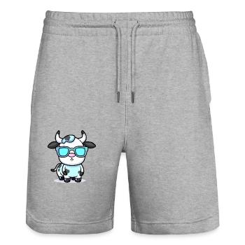 Lalla die Kuh - Stanley/Stella Unisex Bio Joggingshorts Trainer  - Grau meliert - Vorne - Nik (191cm) & Marisol (170cm)