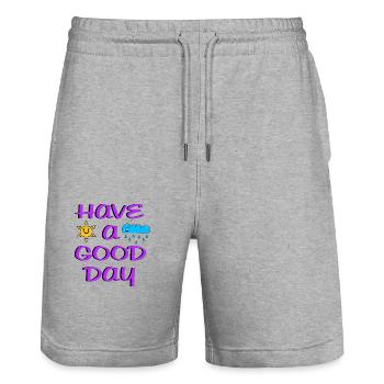 have a good day - Stanley/Stella Unisex Bio Joggingshorts Trainer  - Grau meliert - Vorne - Nik (191cm) & Marisol (170cm)
