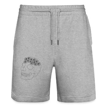 Calavera con Rosario - Short de jogging bio TRAINER Stanley/Stella unisexe - gris chiné - Devant - Nik (191cm) & Marisol (170cm)