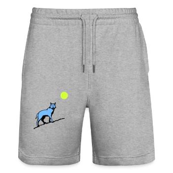 wolf mond - Stanley/Stella Unisex Bio Joggingshorts Trainer  - Grau meliert - Vorne - Nik (191cm) & Marisol (170cm)
