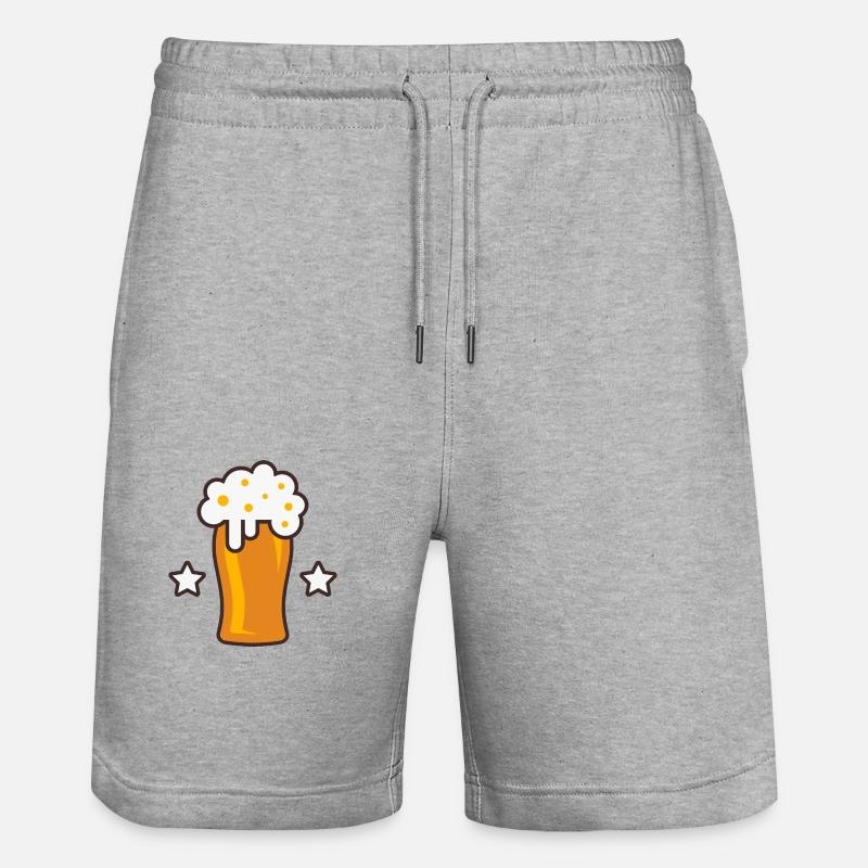 Bier Logo 2 - Stanley/Stella Unisex Bio Joggingshorts Trainer  - Grau meliert