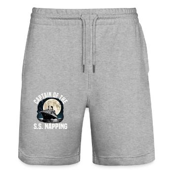 Captain Of Napping Cruise Ship Vacation Group - Stanley/Stella Unisex Bio Joggingshorts Trainer  - Grau meliert - Vorne - Nik (191cm) & Marisol (170cm)