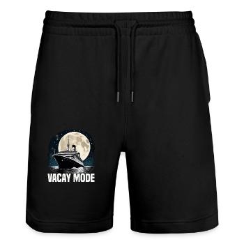 Vacay Mode Cruise Ship Vacation Group Matching - Stanley/Stella Unisex Bio Joggingshorts Trainer  - Schwarz - Vorne - Nik (191cm) & Marisol (170cm)