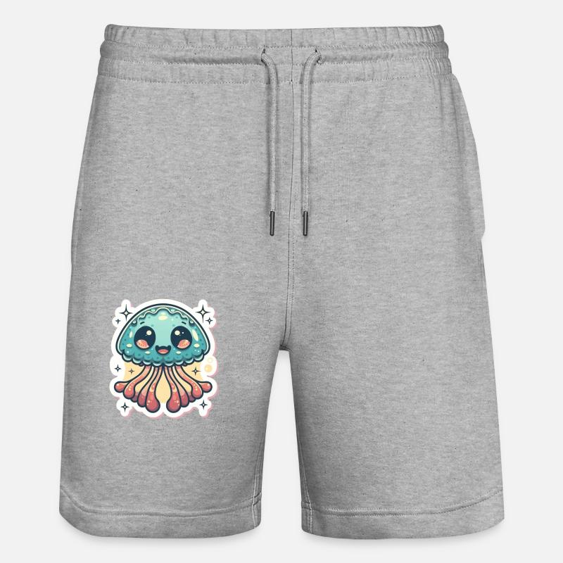 Amoureux des méduses - Short de jogging bio TRAINER Stanley/Stella unisexe - gris chiné