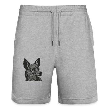 Chien Animal De Compagnie Aboiement Bello Chiot Chien Museau De Chien - Short de jogging bio TRAINER Stanley/Stella unisexe - gris chiné - Devant - Nik (191cm) & Marisol (170cm)