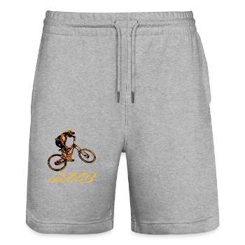 vtt descente - Short de jogging bio TRAINER Stanley/Stella unisexe - gris chiné - Devant - Nik (191cm) & Marisol (170cm)