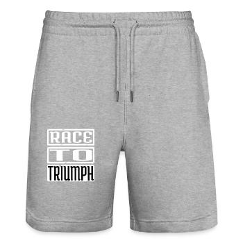 awesome present horse racing bets - Stanley/Stella Trainer Unisex Organic Jogging Shorts - heather grey - Front - Nik (191cm) & Marisol (170cm)