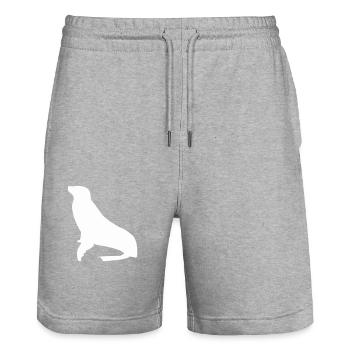robbe 1 - Stanley/Stella Unisex Bio Joggingshorts Trainer  - Grau meliert - Vorne - Nik (191cm) & Marisol (170cm)