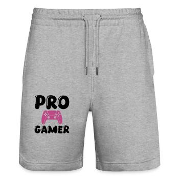 pro gamer 1 - Stanley/Stella Unisex Bio Joggingshorts Trainer  - Grau meliert - Vorne - Nik (191cm) & Marisol (170cm)