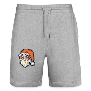 Weihnachtsmann - Stanley/Stella Unisex Bio Joggingshorts Trainer  - Grau meliert - Vorne - Nik (191cm) & Marisol (170cm)