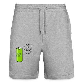 People Repellent Go Away Spray - Stanley/Stella Trainer Unisex Organic Jogging Shorts - heather grey - Front - Nik (191cm) & Marisol (170cm)