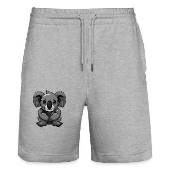 koala - Stanley/Stella Trainer Unisex Organic Jogging Shorts - heather grey - Front - Nik (191cm) & Marisol (170cm)