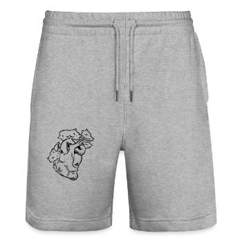 Cœur pour la nature - Short de jogging bio TRAINER Stanley/Stella unisexe - gris chiné - Devant - Nik (191cm) & Marisol (170cm)
