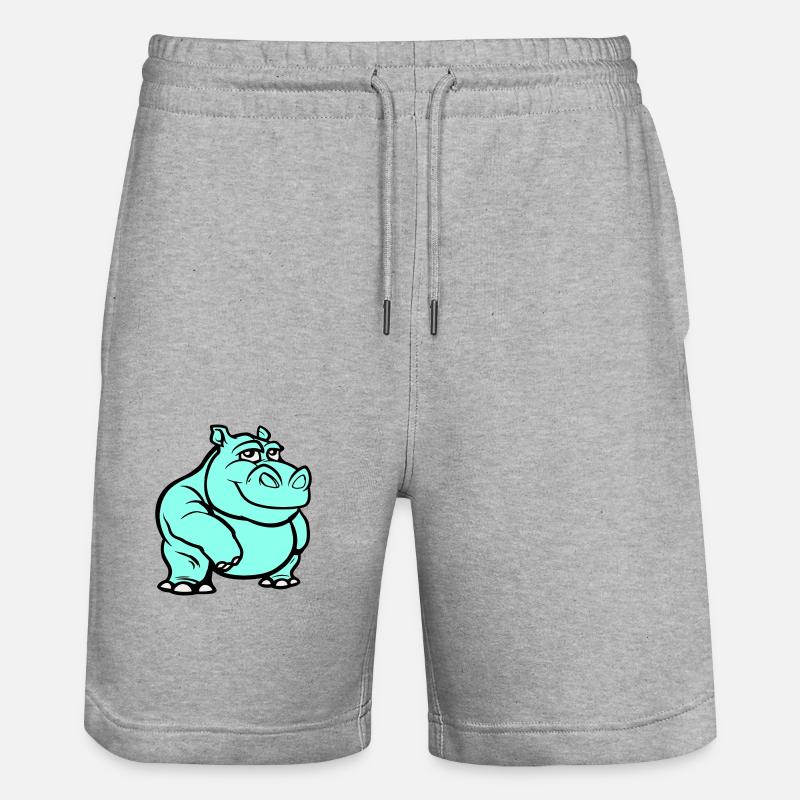 Bande dessinée hippopotame - Short de jogging bio TRAINER Stanley/Stella unisexe - gris chiné