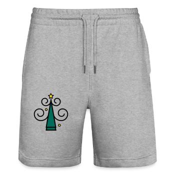 Christmas tree icon z1 - Stanley/Stella Trainer Unisex Organic Jogging Shorts - heather grey - Front - Nik (191cm) & Marisol (170cm)