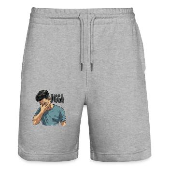 Facepalm Digga - Short de jogging bio TRAINER Stanley/Stella unisexe - gris chiné - Devant - Nik (191cm) & Marisol (170cm)