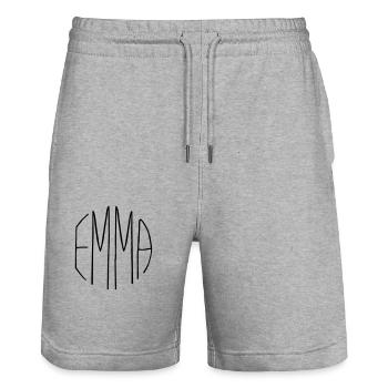 Emma - Stanley/Stella Unisex Bio Joggingshorts Trainer  - Grau meliert - Vorne - Nik (191cm) & Marisol (170cm)