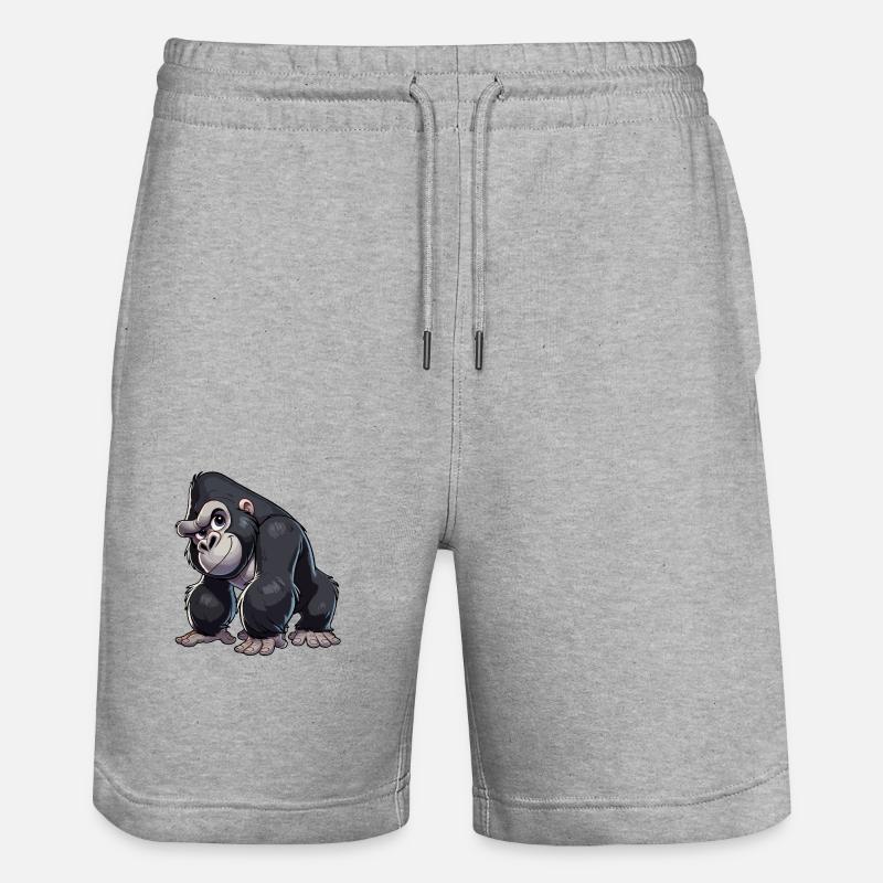 Gorille Enfant - Short de jogging bio TRAINER Stanley/Stella unisexe - gris chiné