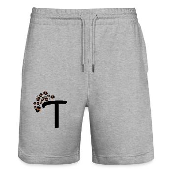 Buchstaben t Leopardenmuster - Stanley/Stella Unisex Bio Joggingshorts Trainer  - Grau meliert - Vorne - Nik (191cm) & Marisol (170cm)