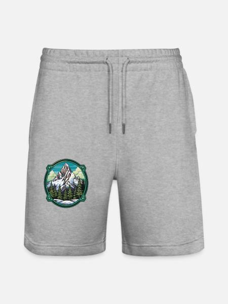 Mountains Winter Nature - Stanley/Stella Trainer Unisex Organic Jogging Shorts - heather grey